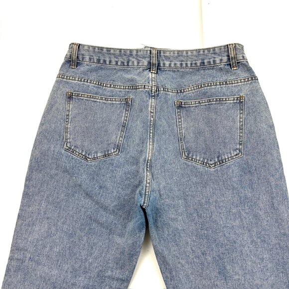 Lioness Double Waist Relaxed Straight Raw Hem Women's size XL Blue Denim Jeans - Picture 5 of 5